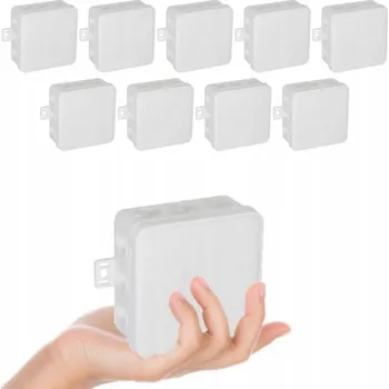 Elektroinstalační krabice VIPLAST Hermetická Elektroinstalační Krabice Na Stěnu Na Klik IP54 75x75x41mm Bílá 10 Ks