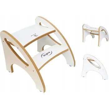 Stolička Kuchyňský pomocník bílý dřevěný KitchenHelper 40cm pro Děti PL