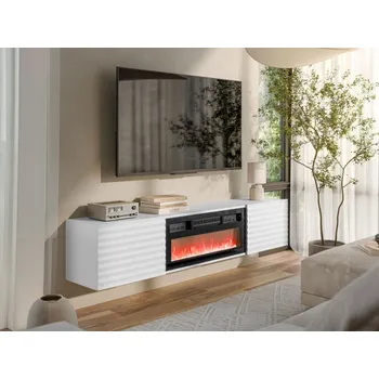 Nábytek TV skříňka s krbem Toderko, Barva: bilý mat MIRJAN 5903211381287