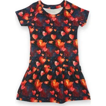 Dívčí šaty dosupliku Dívčí šaty srdíčka 128