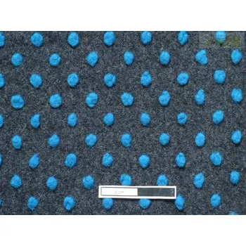 kabátovka vařená vlna šedá tyrkysové puntíky