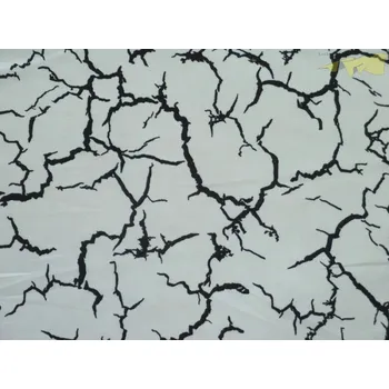 smetanová hedvábná šatovka 3182 černý vzor