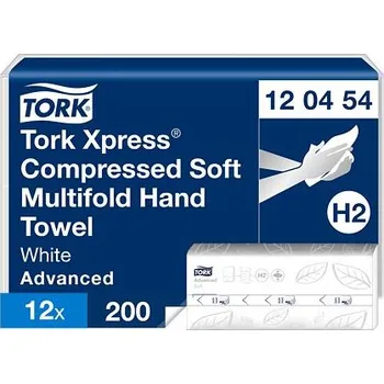 Tork Xpress® skládané ručníky 2 vrstvá celulóza + recykl, bílé 2400 ks, 120454, H2