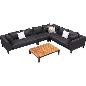 Zahradní sestava Zahradní 5 místná rohová sedací souprava POLO 2.0 BLACK