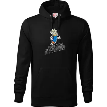 Pánská mikina V práci nejsem nejostřejší pastelka - Mikina pánská Cape s kapucí - 5XL ( Černá )