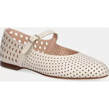 Dámské baleríny Kožené baleríny AGL Milly Pierced D544039PCSOFTY0119 béžová 02X, EUR 38