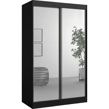 Šatní skříň Skříň skříň se zrcadlem Como 2D2L 120 Černá