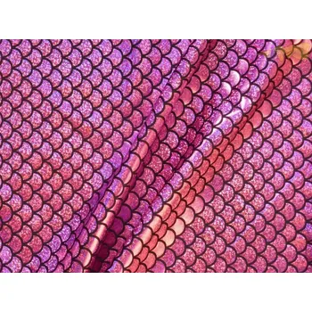 fuchsiová látka fantasy se šupinami