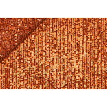 elastická látka s flitry oranžová