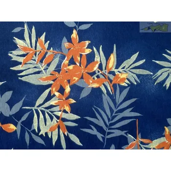 modrý viskózový úplet 2561 s listy