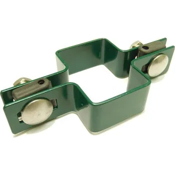Příslušenství pro plot RETIC Průběžná příchytka panelu na sloupek ZN+PVC 60x40x4 mm, zelená