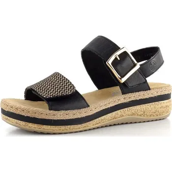 Dámské sandále Rieker sandály na platformě s klínkem černé V0951-00 - 39 | P691544