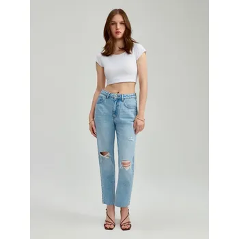Dámské džíny Džíny mom - 32 - House - modrý - 390EP-50J