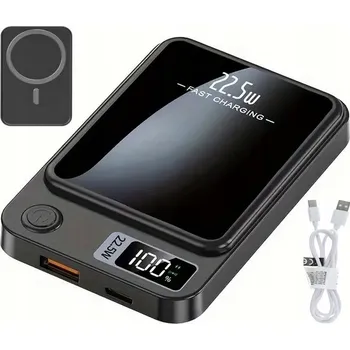 Powerbanka RYCHLÁ MALÁ BEZDRÁTOVÁ POWERBANKA MagSafe INDUKČNÍ 5000mAh 22,5W USB-C