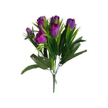 umělá květina Krokus svazek, tm. fialový JH044 tm. fialový