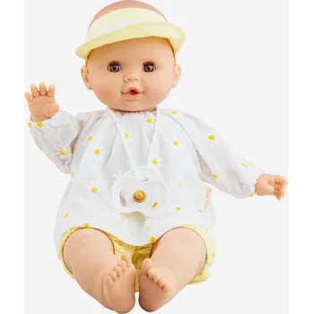 Panenka Realistické miminko - holčička Sonia v bílých šatičkách s kvítky kopretin od firmy Paola Reina (Alex a Sonia 36 cm)