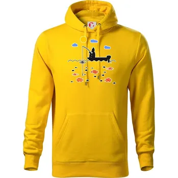 Pánská mikina Rybář který má smůlu na loďce - Mikina pánská Cape s kapucí - M ( Žlutá )