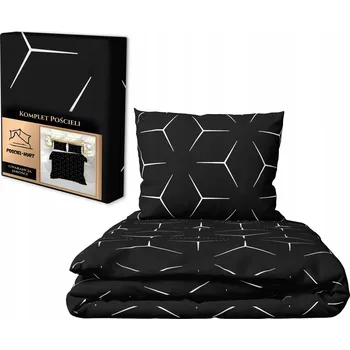 Povlečení Povlečení 140x200 + 1x70x80 cm, 140 g/m2, 100% BAVLNA, vzor: MILANO ČERNÁ BÍLÁ