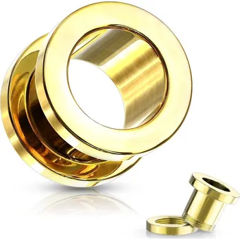 Piercing Šroubovací tunel do ucha zlacený (25 mm)