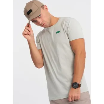 Pánské bavlněné tričko V2 OM-TSCT-0151 světle šedé