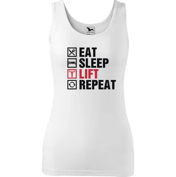 Dámské tílko s potiskem Eat sleep lift Velikost: XL, Barva: Bílá
