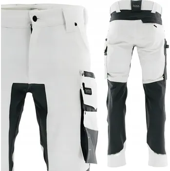 Pánské kalhoty Pánské pracovní kalhoty BOZP, odolné, pohodlné, bílé, s reflexními prvky, do pasu, velikost 58