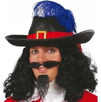 Klobouk Klobouk mušketýr, čepice černá s peřím