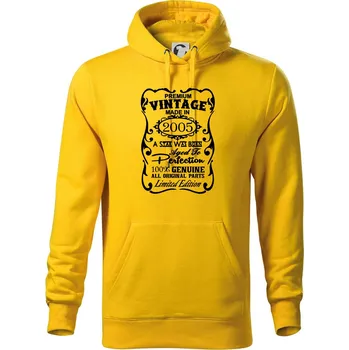 Pánská mikina Vintage Etiketa - 2005 - Mikina pánská Cape s kapucí - M ( Žlutá )