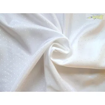 žakárová podšívka montana 801 bílá s puntíky