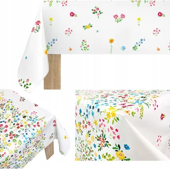 Obraz Nepromokavá Ubrusovina na Stůl do Zahrady Vzor Květiny Rozměr 140x500cm