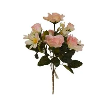 umělá květina Růže kytička, sv. růžová H370 sv. růžová