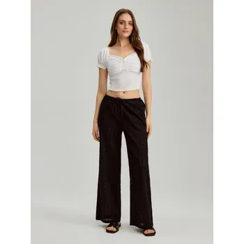 Dámské kalhoty Kalhoty s širokými nohavicemi - XS - House - černá - 355EQ-99X