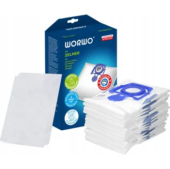 Sáček do vysavače 12x SÁČKY DO VYSAVAČE WORWO ZMB02K PRO ZELMER ODYSSEY ELF METEOR