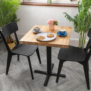 Konferenční stolek Konferenční stolek Polské Blaty Čtvercový bistro stolek z prémiového dubu, 80 x 80 x 75 cm, dub