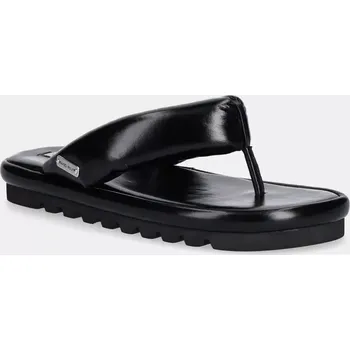 Dámské žabky Kožené žabky Naked Wolfe Hilary dámské, černá barva, na plochém podpatku, Hilary Black Leather Hilary.Black.Leather 99X, EUR 36