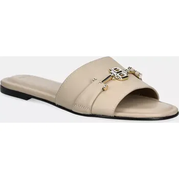 Dámské pantofle Kožené pantofle BOSS Emberlyn dámské, béžová barva, 50542219 50542219.268 80X, EUR 38