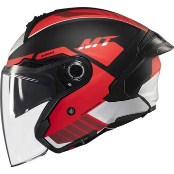 Helma na motorku MT Helmets Cosmo SV Cruiser matná červeno-černo-šedá M - 57-58 cm + DÁREK + Doprava ZDARMA
