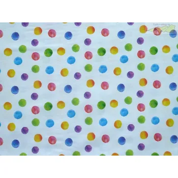 bílý bavlněný satén s puntíky