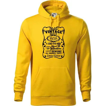 Pánská mikina Vintage Etiketa - 1958 - Mikina pánská Cape s kapucí - 3XL ( Žlutá )