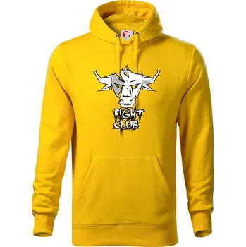 Pánská mikina Fight club - býk - Mikina pánská Cape s kapucí - L ( Žlutá )
