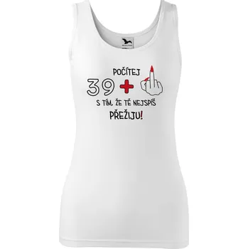 Dámské tílko s potiskem 39+1 Velikost: XL, Barva: Bílá