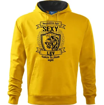 Pánská mikina Nesnáším být sexy - Lev - Mikina pánská Cape s kapucí - 4XL ( Žlutá )