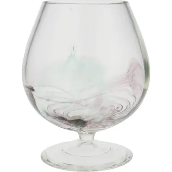 Váza Číše maxi zdobená jemně stříkaná 16 cm (Skleněná číše na nožce)