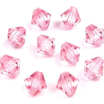 Dětské navlékací korálky Plastové korálky cínovky / sluníčko 8x8 mm, malé, 16 - 04 růžová světlá