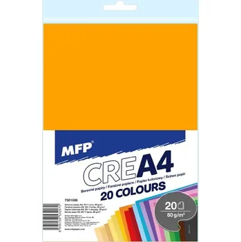 Barevné papíry 20 listů, A4 (20 barev)