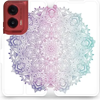 Pouzdro na mobilní telefon Flipové pouzdro Mobiwear - Motorola Moto G35 5G - M008S Mandala (Knížkové flip pouzdro, obal, kryt na mobil Motorola Moto G35 5G - M008S Mandala, materiál Umělá kůže + TPU - ochrana 360°, stojánek, silikonová vanička, magnetické zavírání)