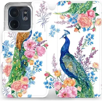 Pouzdro na mobilní telefon Flipové pouzdro Mobiwear - Infinix Smart 9 - MX08S Pávi (Knížkové flip pouzdro, obal, kryt na mobil Infinix Smart 9 - MX08S Pávi, materiál Umělá kůže + TPU - ochrana 360°, stojánek, silikonová vanička, magnetické zavírání)