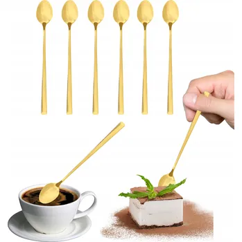 Příbor LŽIČKY NA ČAJ KÁVU DEZERTNÍ KOLÁČE SADA 6 ZLATÉ AMBITION