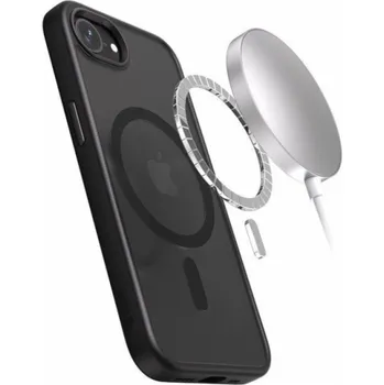 Pouzdro na mobilní telefon CRONG Kryt Hybrid Frost MAG - iPhone 16e MagSafe Black Case