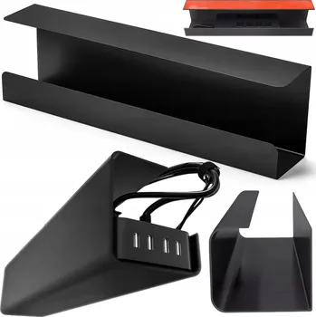 kabelová chránička Organizér KABELŮ pod stůl, police na kabely, držák kabelů a vodičů, 55 cm ALOGY